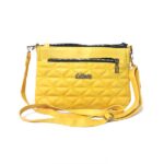 کیف زنانه زرد دوشی شیک و جادار کد ۴۶۹