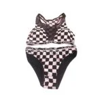 ست شورت و سوتین طرح شطرنجی کد ۱۵۴